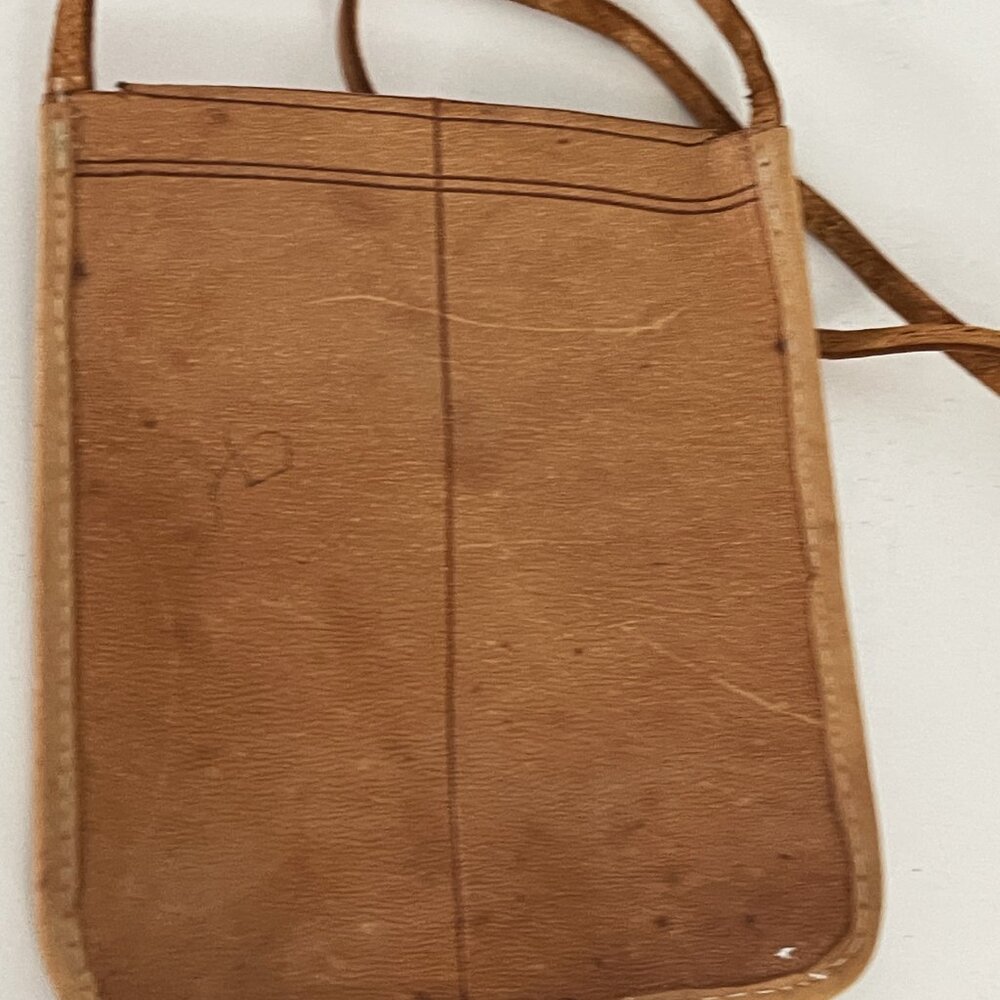 Small crossbody bag Embossed leather bag Travelers bag Passport cellphone bag - Picture 3 of 8